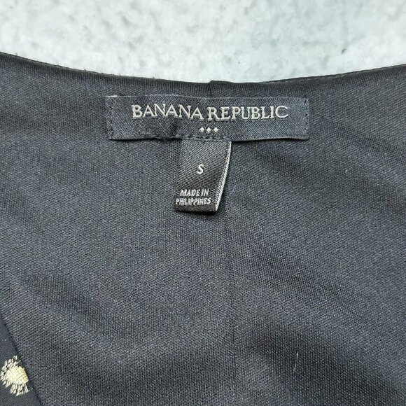 Banana Republic Women's Metallic Polka Dot Fit Flare Dress Size S Black Gold - Picture 8 of 10